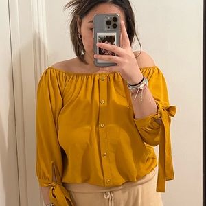 Yellow Off The Shoulder Top